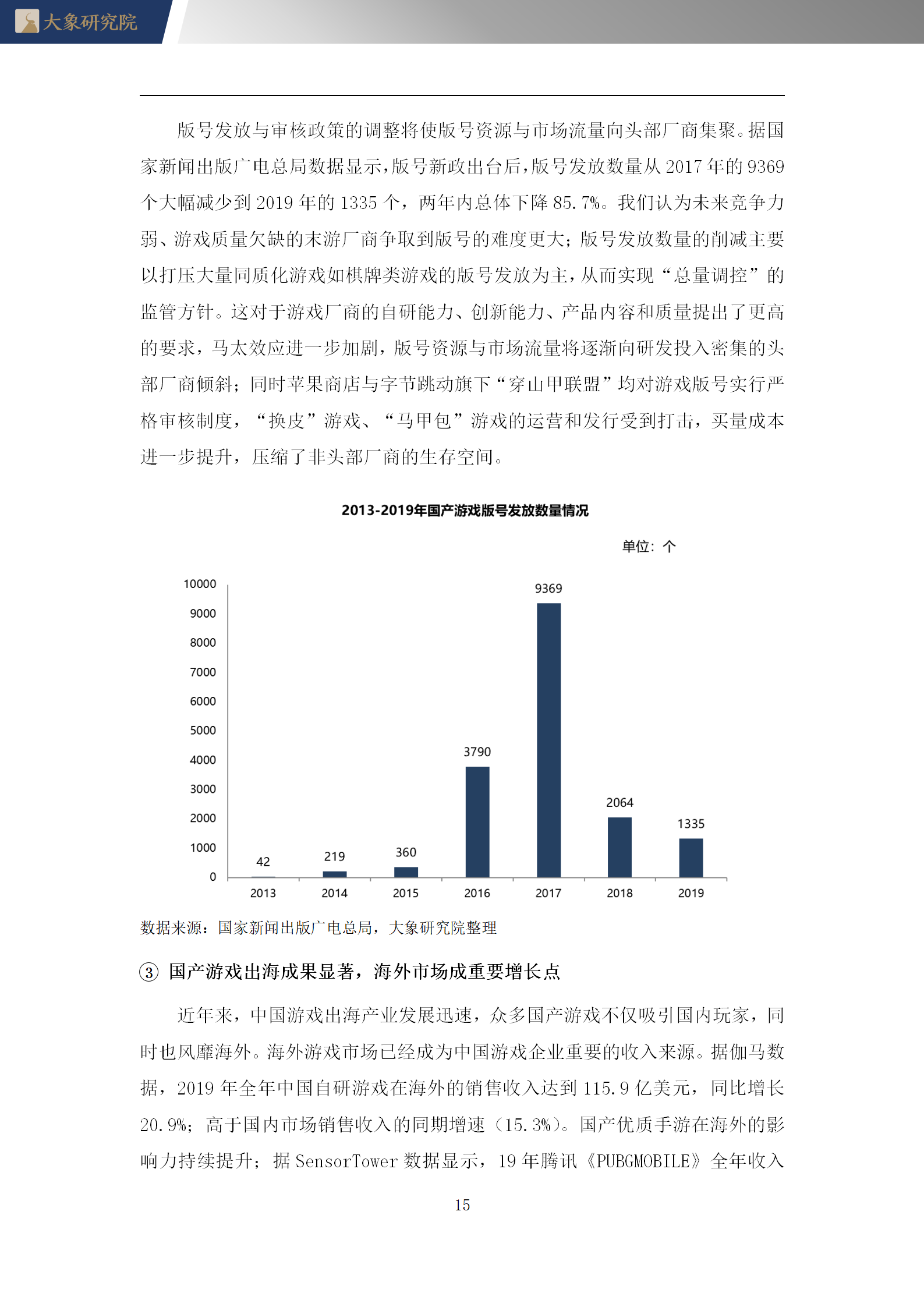 【大(dà)象研究院】2020年中國網絡遊戲行業概覽