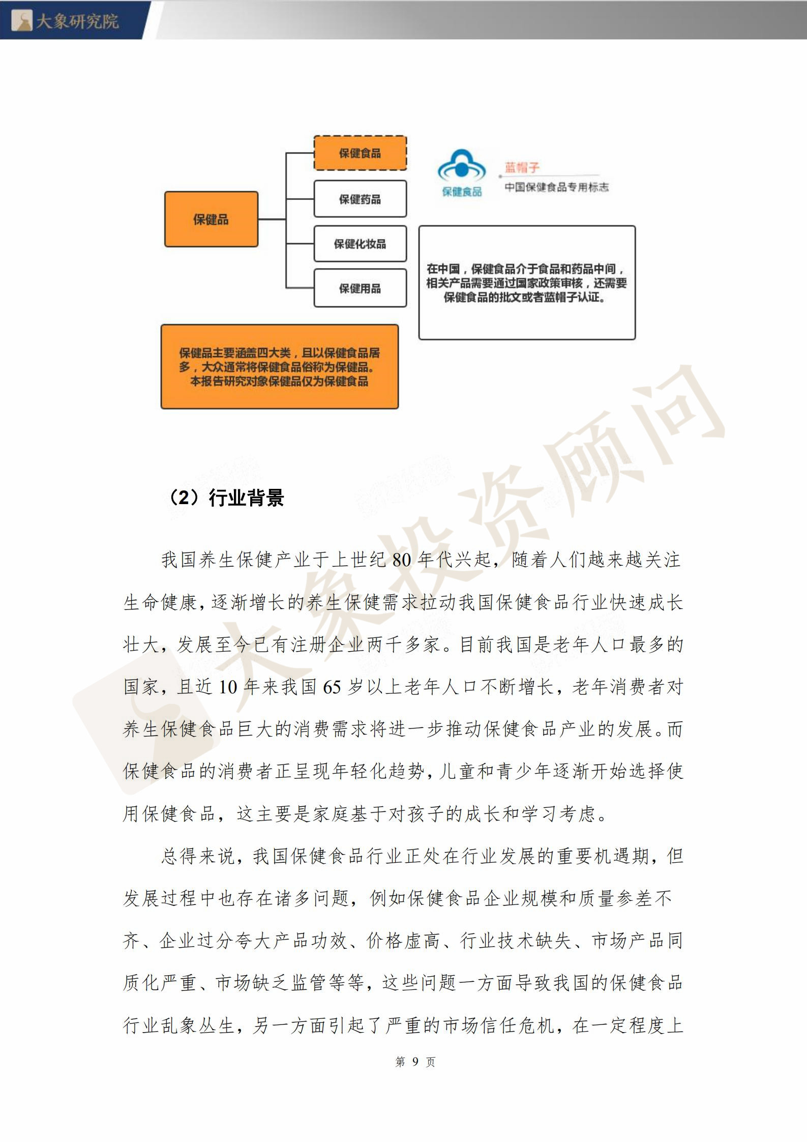 【大(dà)象研究院】2020年保健食品行業研究報(bào)告