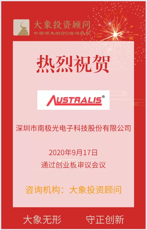 熱烈祝賀大(dà)象投顧客戶——南極光通過創業闆審議(yì)會(huì)議(yì)！